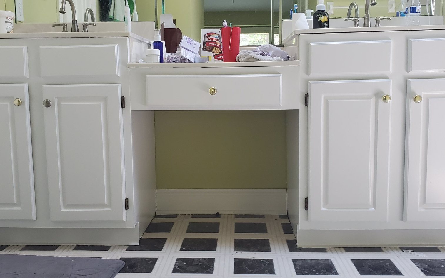 Bathroom vanity cabinets painted white after — Segor Painting, Columbus OH