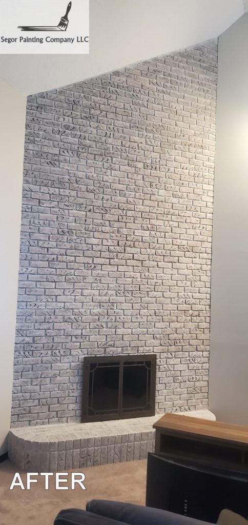 Painted brick fireplace — Segor Painting