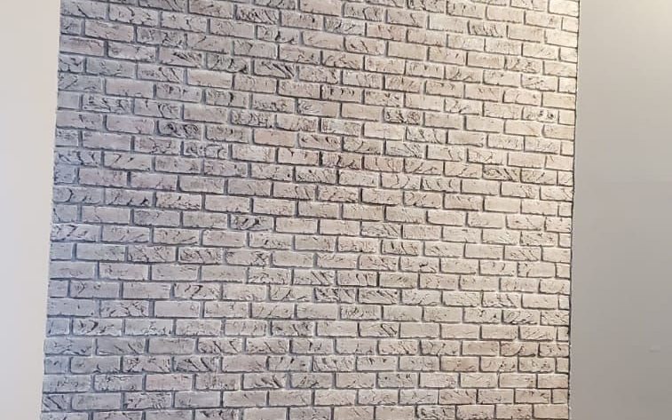 Brick fireplace whitewash after — Segor Painting, Columbus OH