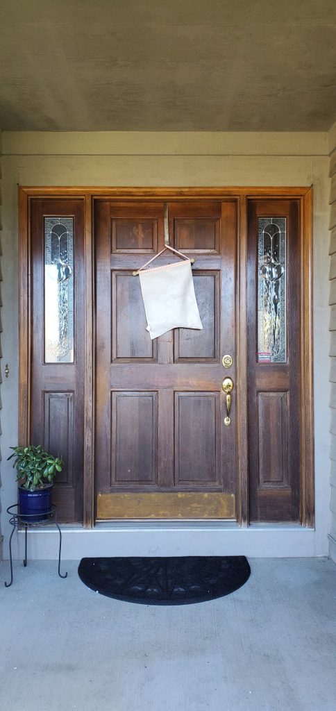 Front door refinish before — Segor Painting, Columbus OH