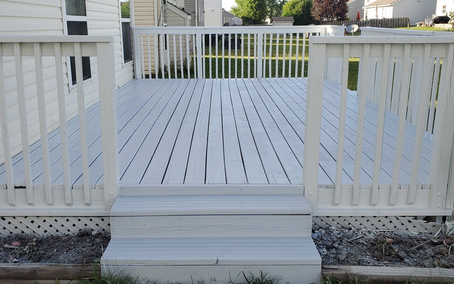 Wood deck painted white after — Segor Painting, Columbus OH